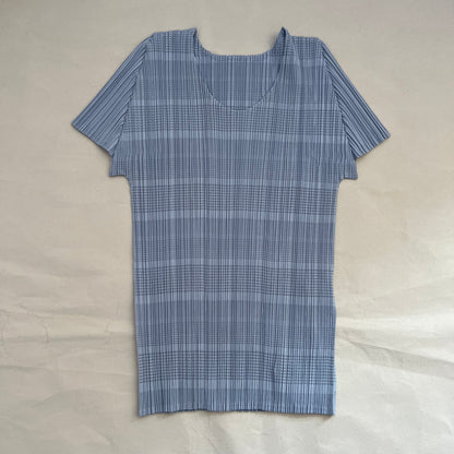 Pleats Please Issey Miyake Icey Baby Blue Short Sleeve Top