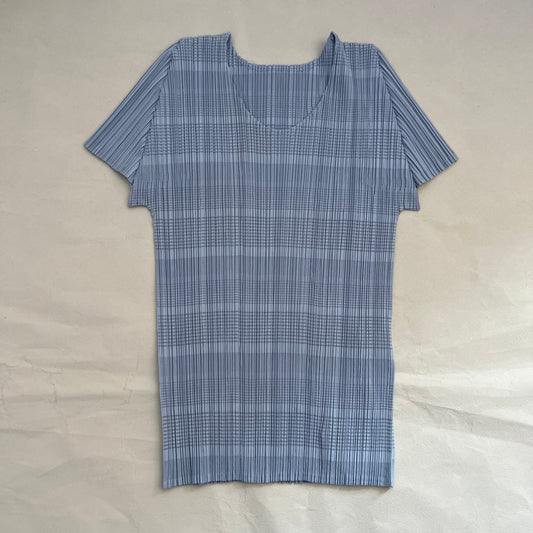 Pleats Please Issey Miyake Icey Baby Blue Short Sleeve Top