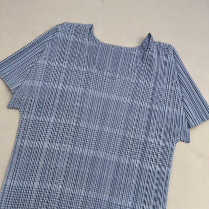Pleats Please Issey Miyake Icey Baby Blue Short Sleeve Top