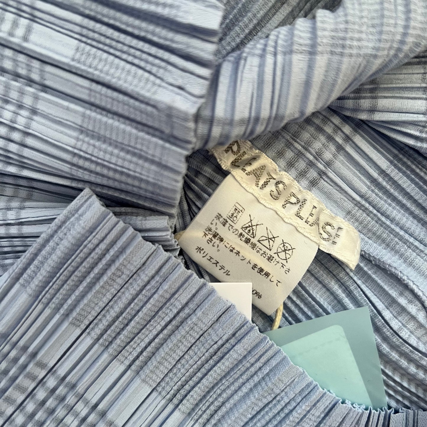 Pleats Please Issey Miyake Icey Baby Blue Short Sleeve Top
