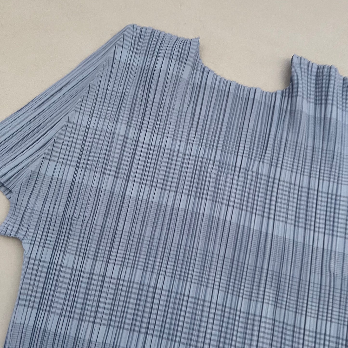 Pleats Please Issey Miyake Icey Baby Blue Short Sleeve Top