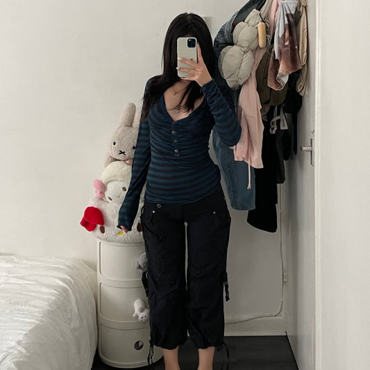 red tag diesel black utility balloon parachute style low rise crop capri trousers