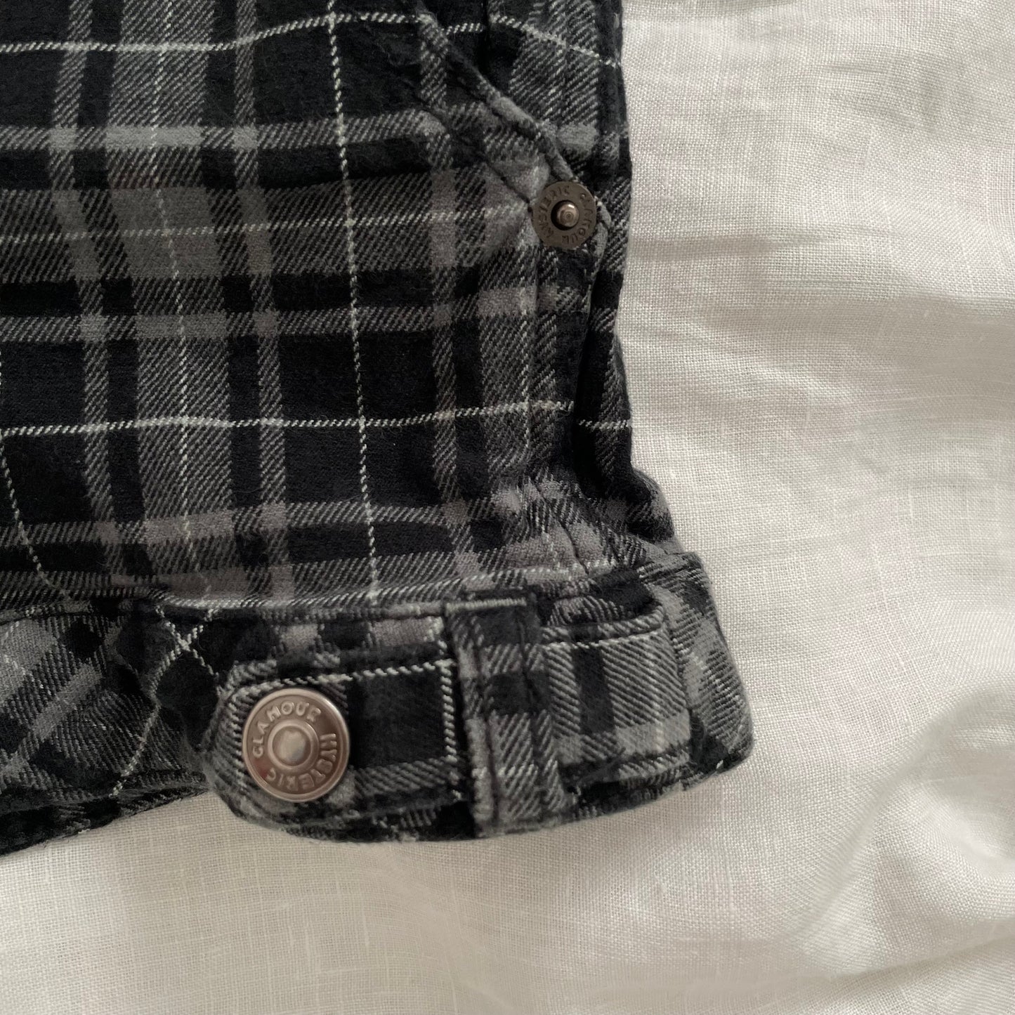 hysteric glamour grey black preppy grunge sleaze checked shorts
