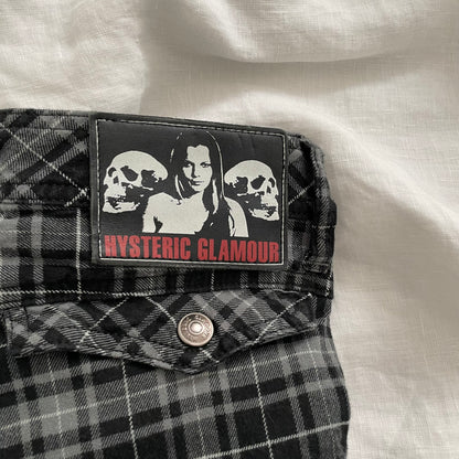 hysteric glamour grey black preppy grunge sleaze checked shorts