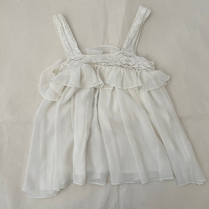 White Broderie Anglaise Lace Trim Babydoll Camisole