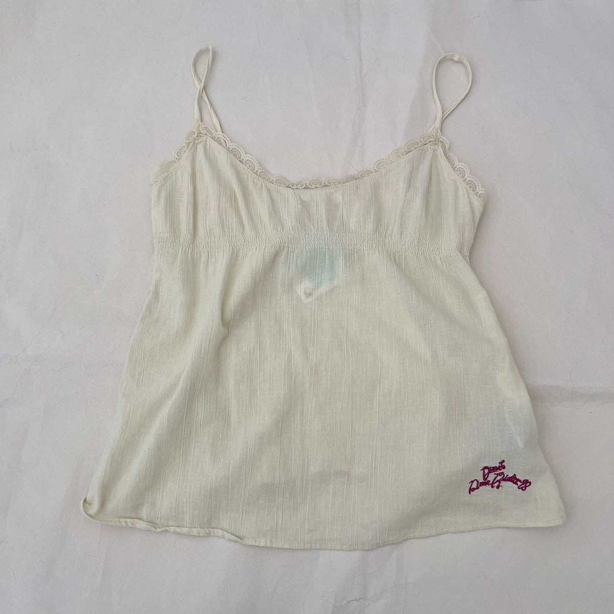 Diesel Cream Lace Trim Babydoll Camisole