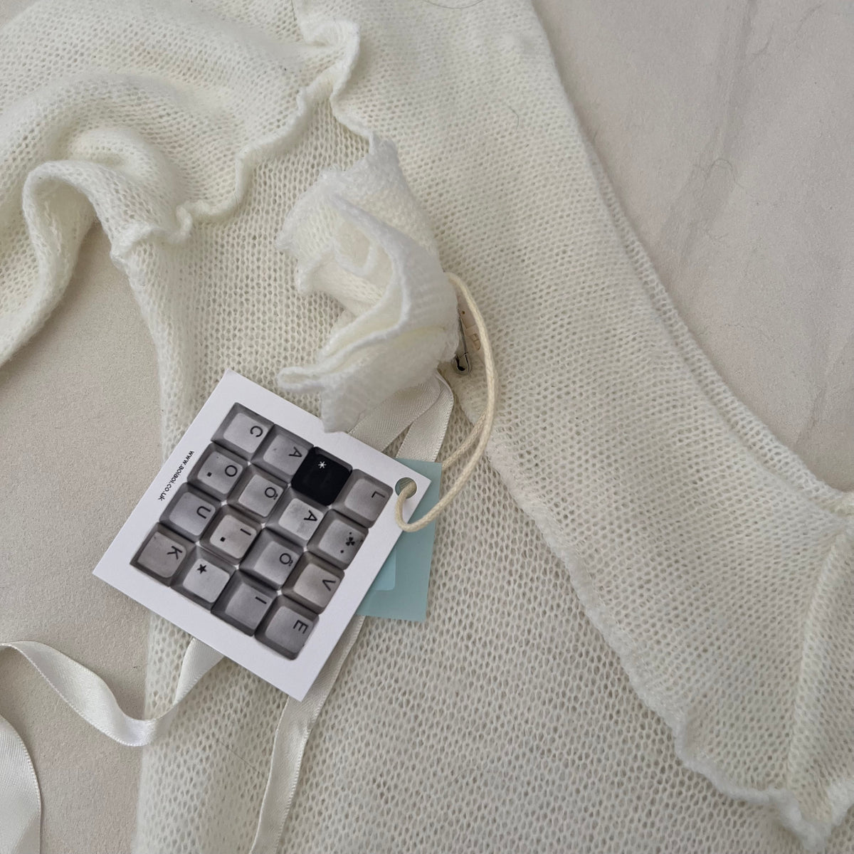V Neck Rosette Long Sleeve Knit Jumper