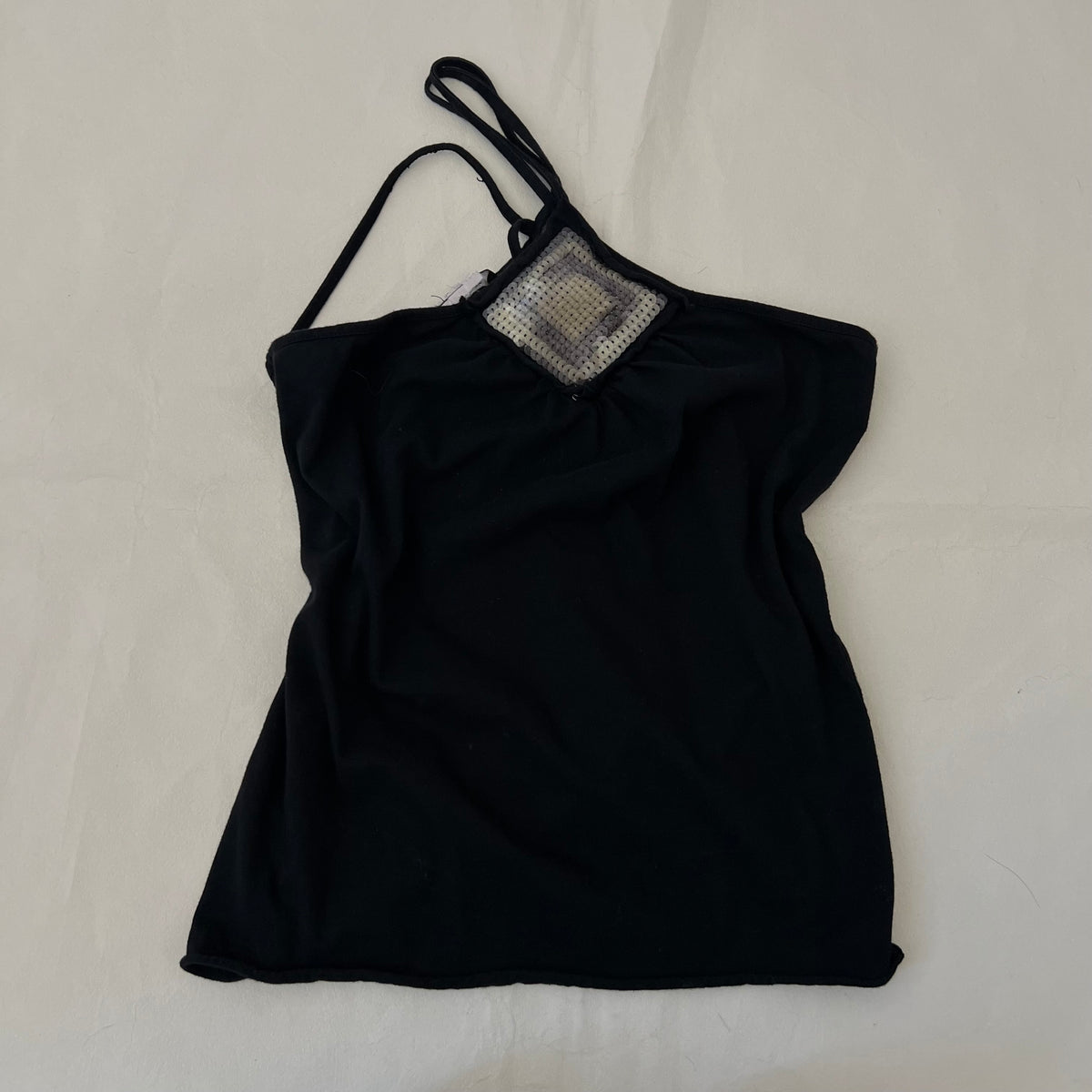 Beige Sequin Diamond Halterneck Camisole