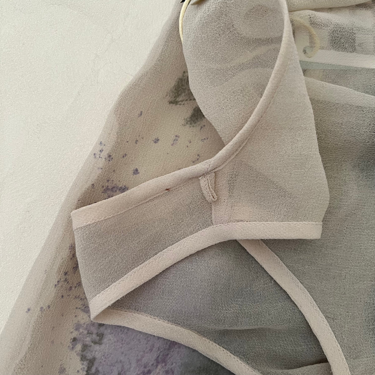 Ivory Beige Grey Faded Angel Graphic Vest