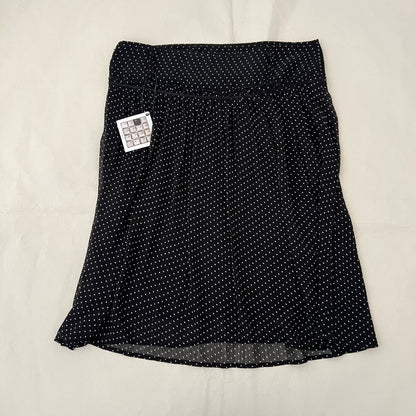 Black White Polka Dot Drop Waist Midi Skirt