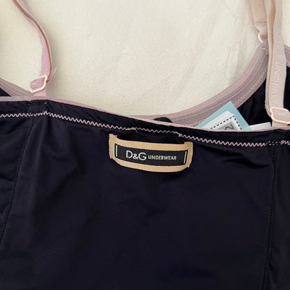 D&G Black Baby Pink Trim Camisole