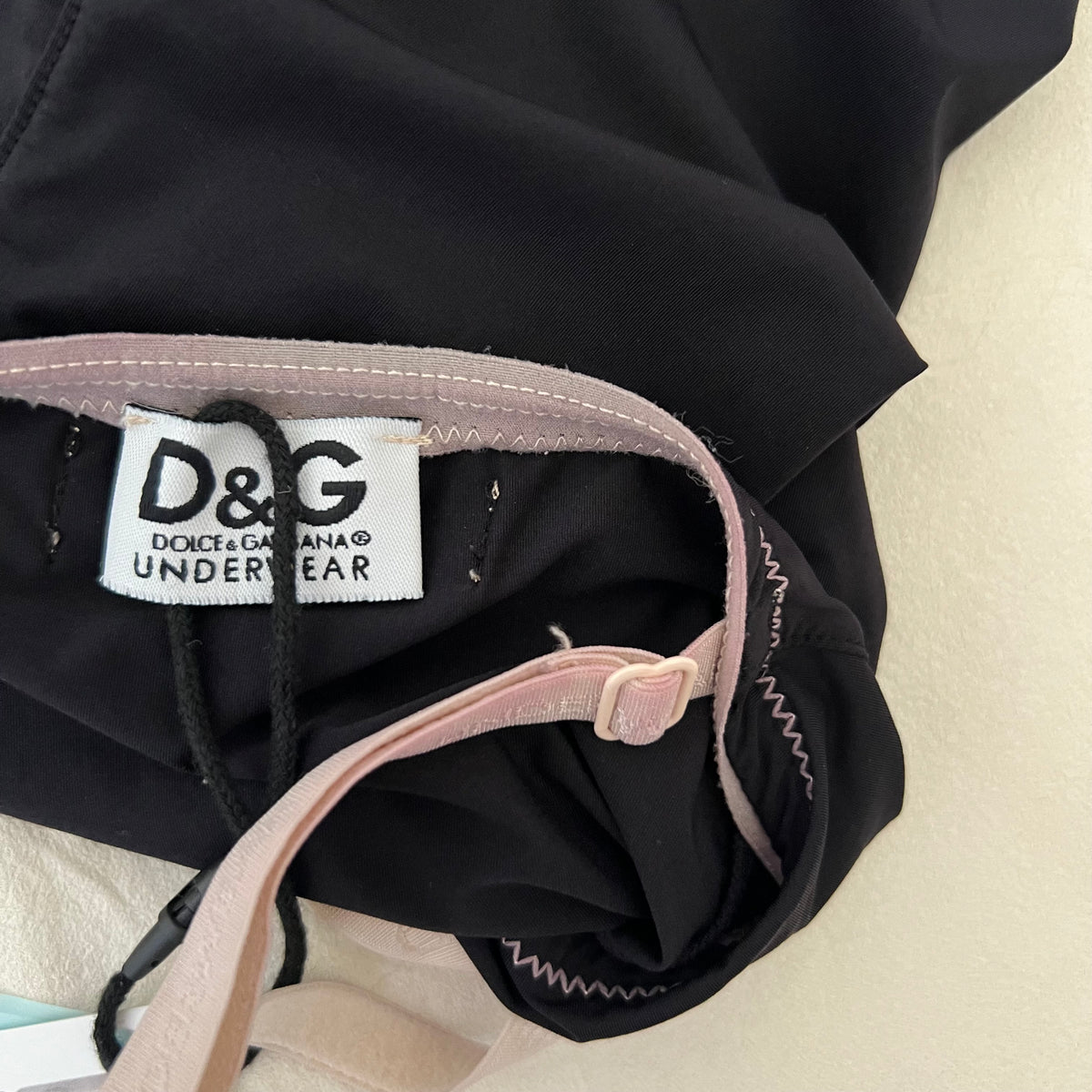 D&G Black Baby Pink Trim Camisole