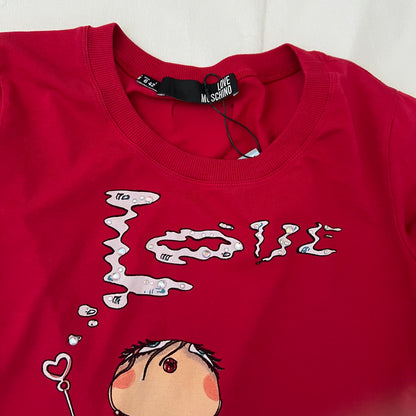 Red Love Moschino Chic Graphic Long Sleeve Shirt