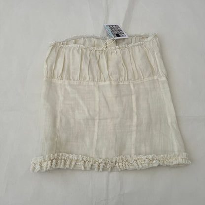 Francomina Cream Frill Trim Ruched Bandeau