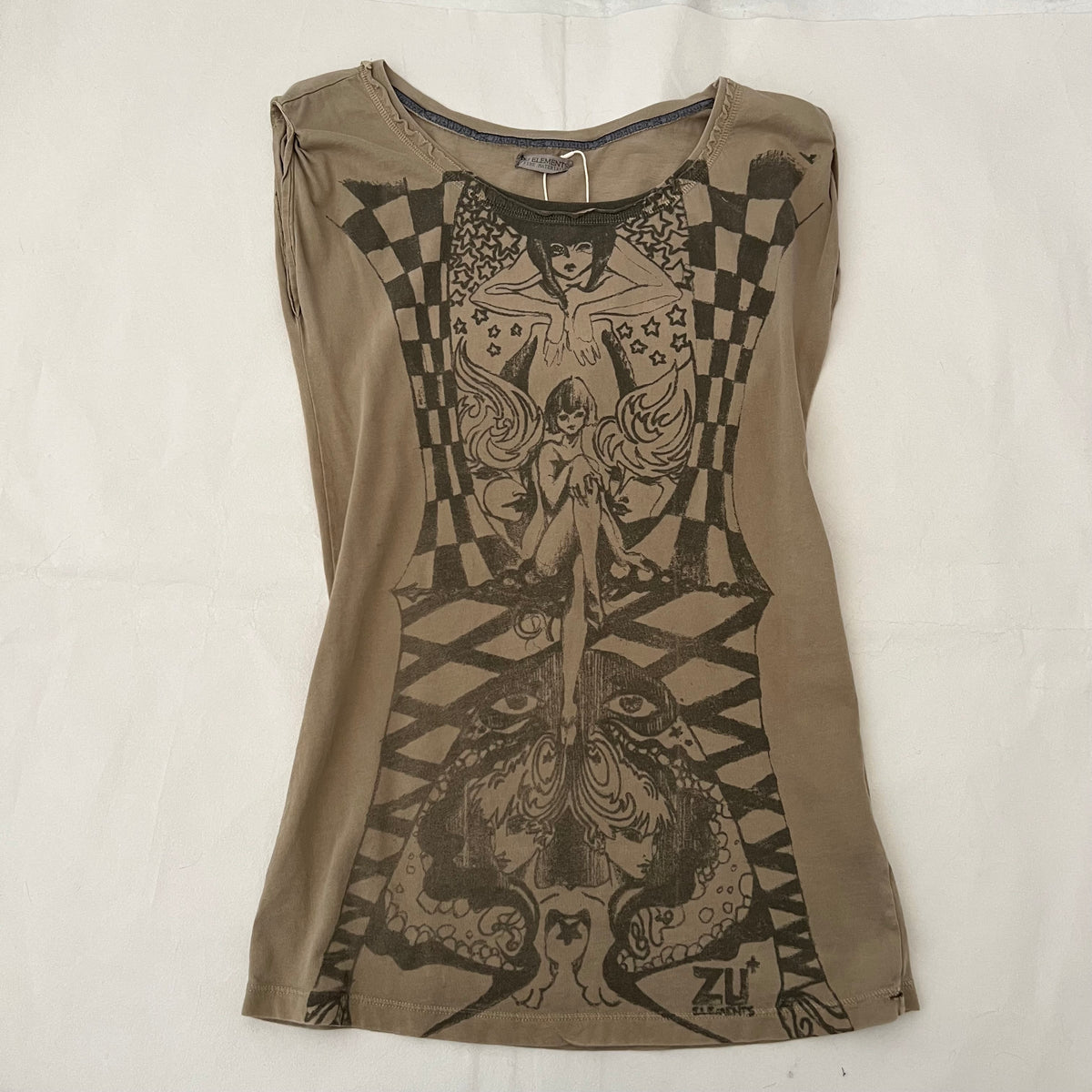 Brown Circus Graphic Long Shirt