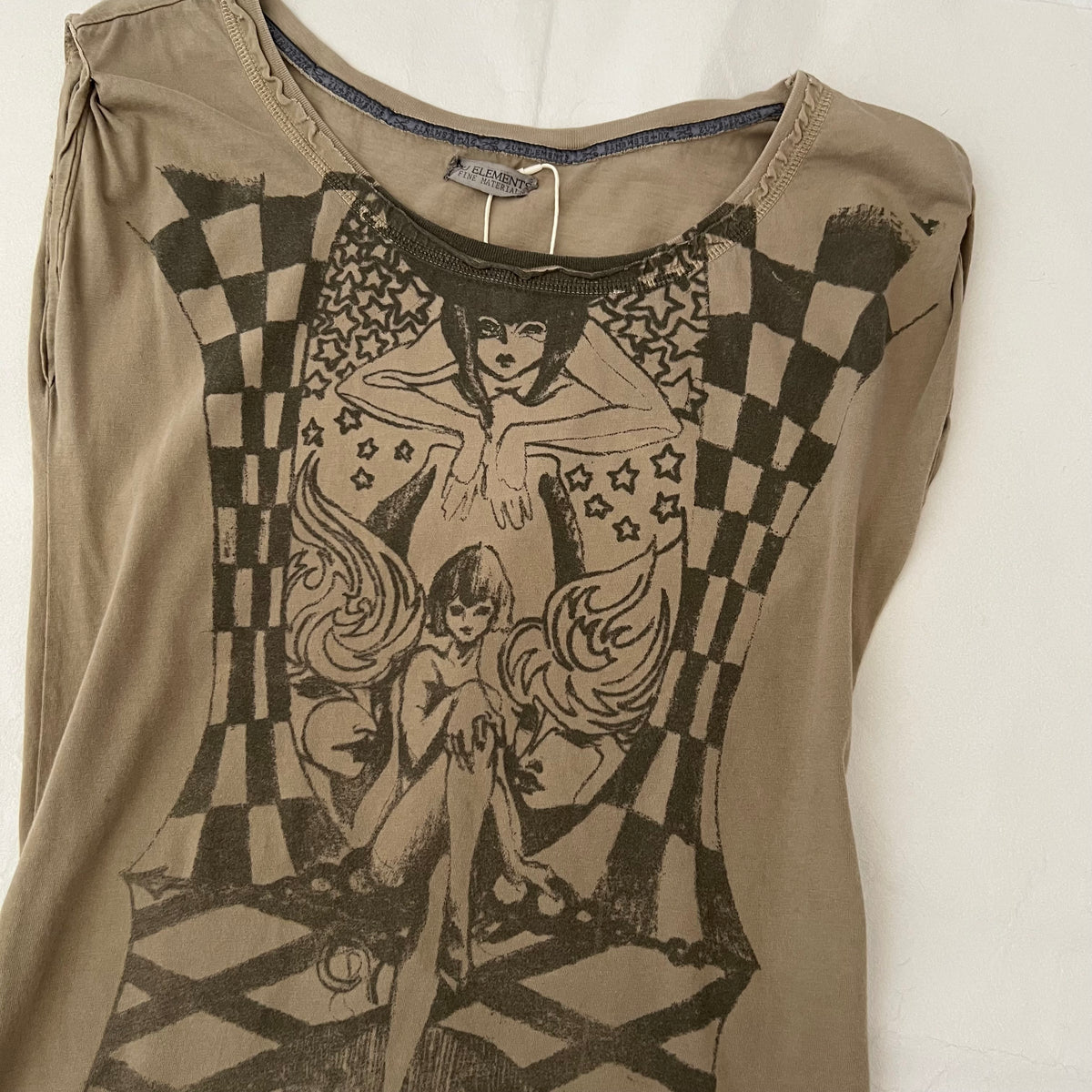 Brown Circus Graphic Long Shirt
