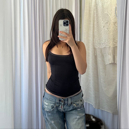 D&G Black Baby Pink Trim Camisole