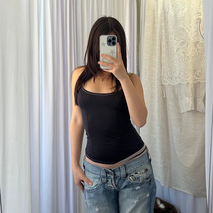 D&G Black Baby Pink Trim Camisole