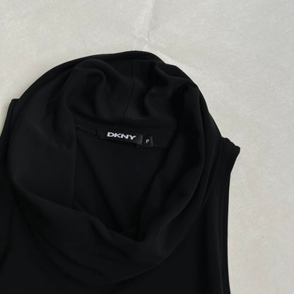 black 90s vintage dkny cowl neck vest top