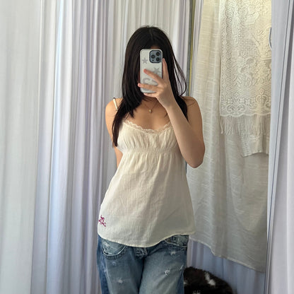 Diesel Cream Lace Trim Babydoll Camisole