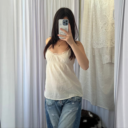 Diesel Cream Lace Trim Babydoll Camisole