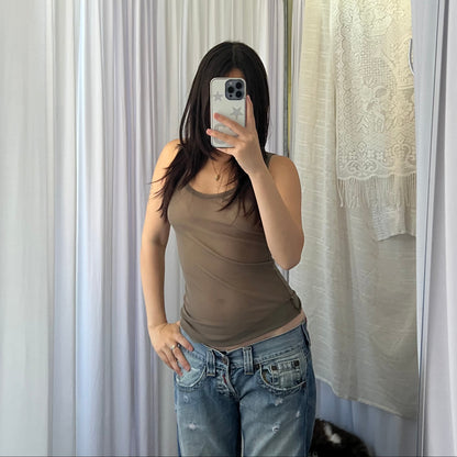 Khaki Silk Polka Dot Lace Trim Tunic Two Piece