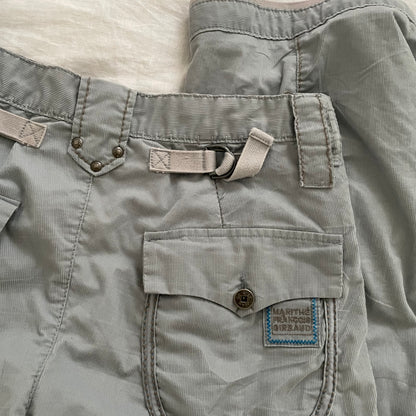 vintage marithe francois girbaud blue grey mid rise wide barrel trousers