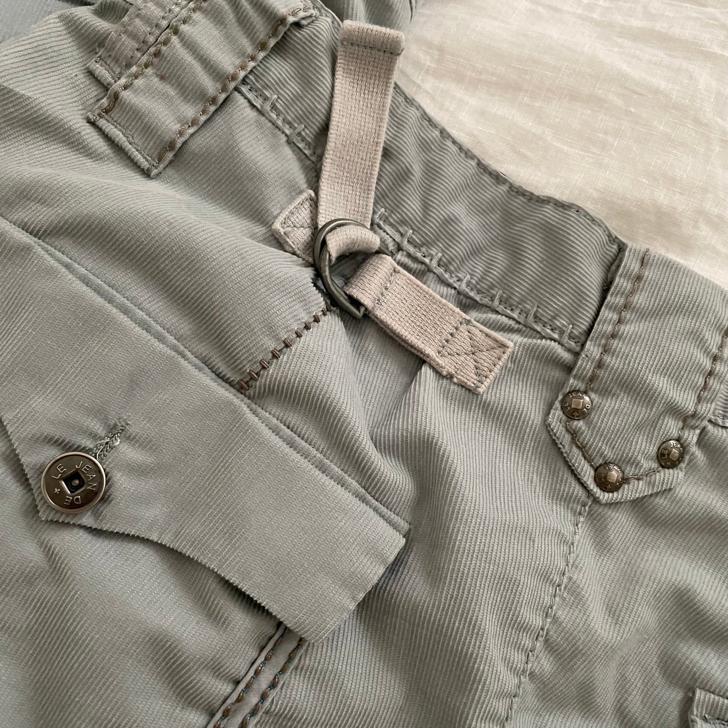 vintage marithe francois girbaud blue grey mid rise wide barrel trousers