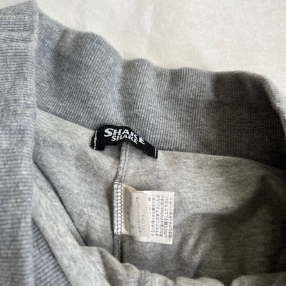 grey shake shake preppy y2k pleated jersey mini skirt