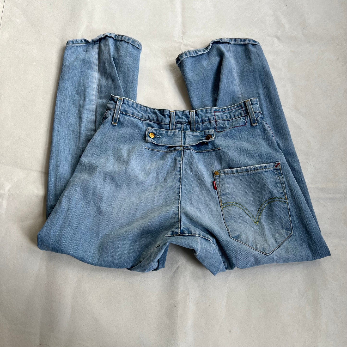 vintage levi's engineered jeans light wash denim baggy wide leg jeans