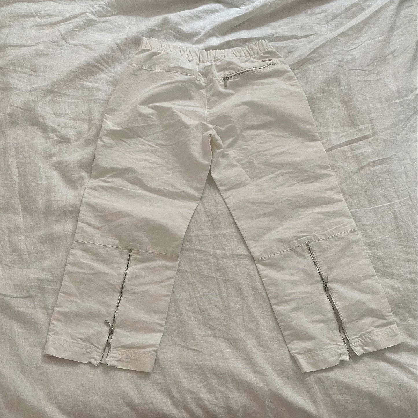 adidas 3/4 crop capri grey silver stripes and utility white trousers