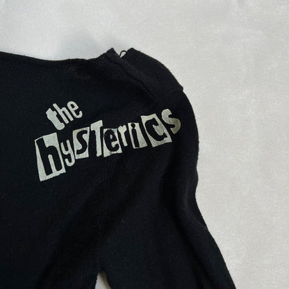 vintage hysterics rock and punk black long sleeve cobweb open distressed knit top