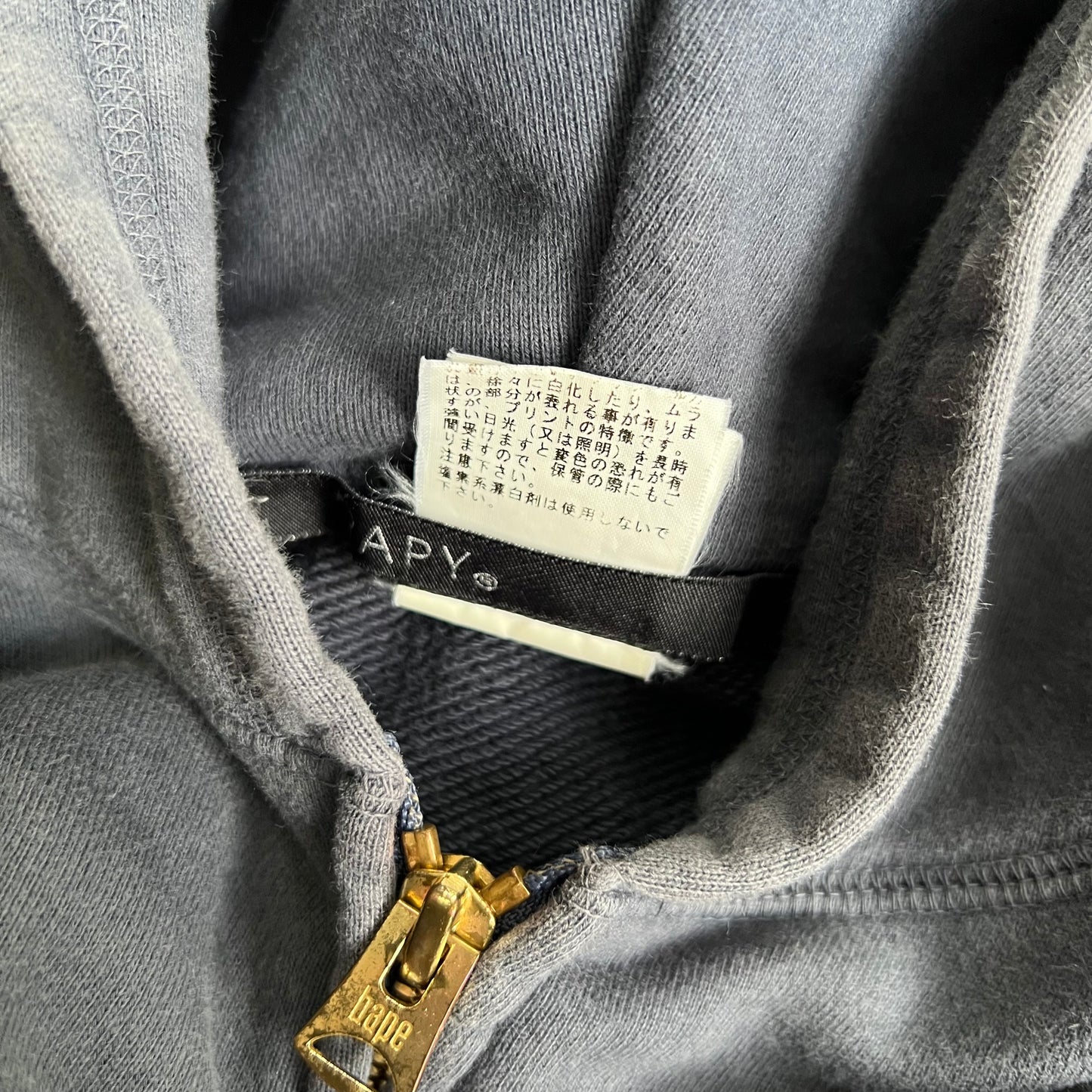 vintage navy car graphic bape short sleeve zip hoodie jacket