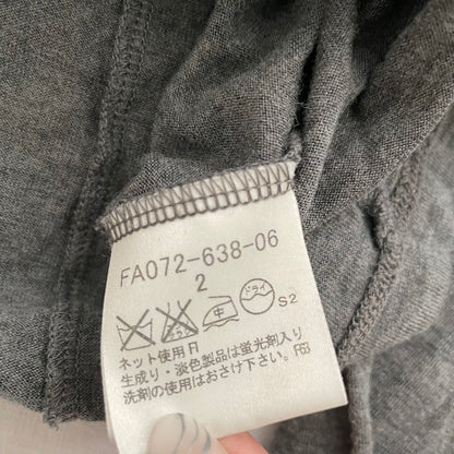 burberry wrap style ruched asymmetric grey long sleeve collared top