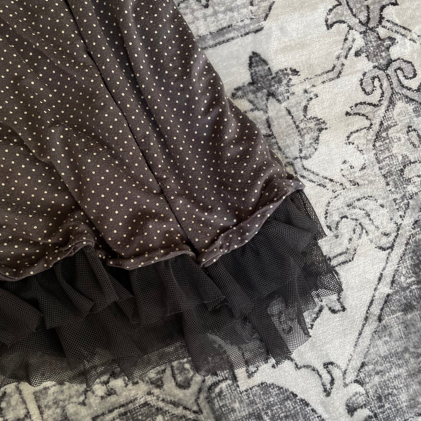 Vive Maria Dusy 紫色挤奶女工波点七分袖修身中长连衣裙