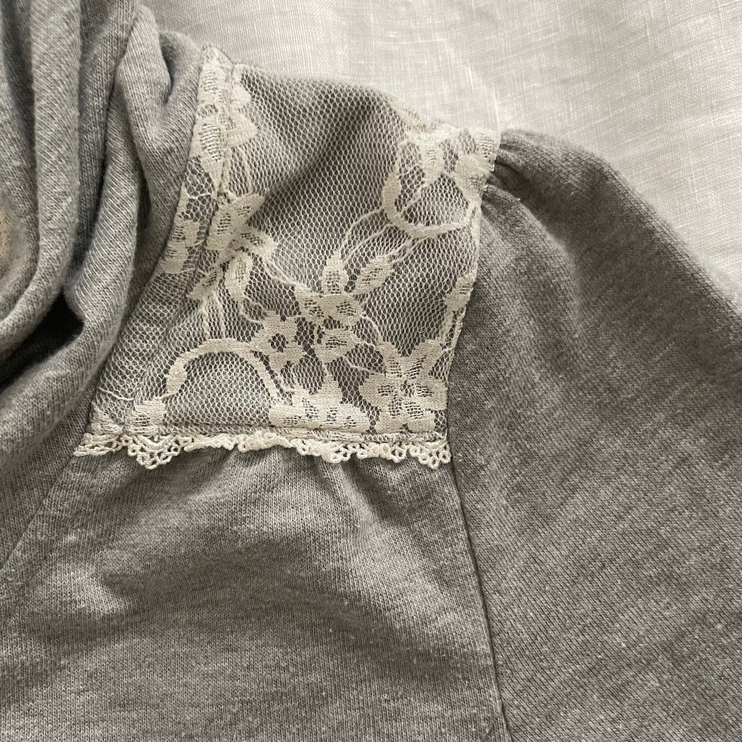 coquette grey asymmetric axes femmes white lace zip hoodie jacket