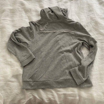 coquette grey asymmetric axes femmes white lace zip hoodie jacket