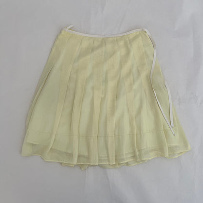 Prideglide Dainty Lemon Yellow Pleated Midi Skirt