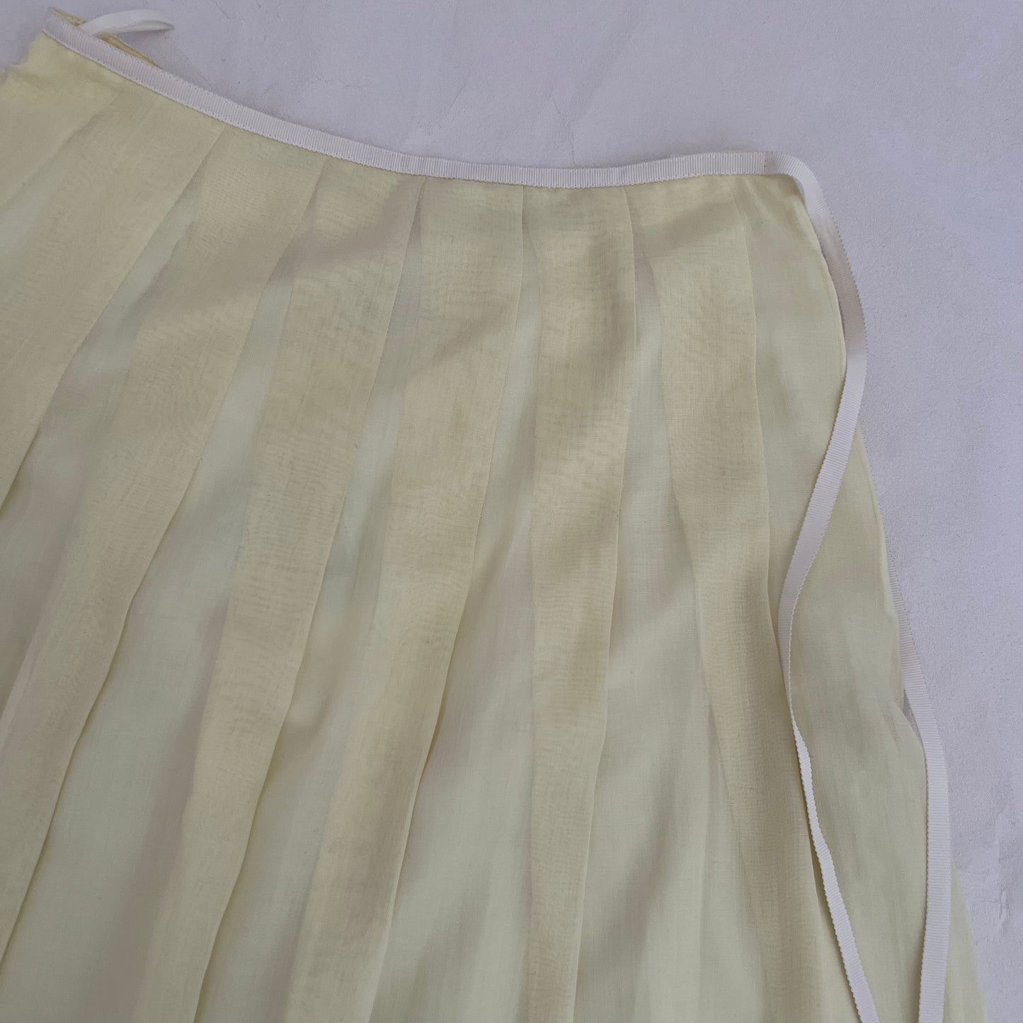 Prideglide Dainty Lemon Yellow Pleated Midi Skirt