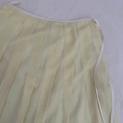 Prideglide Dainty Lemon Yellow Pleated Midi Skirt