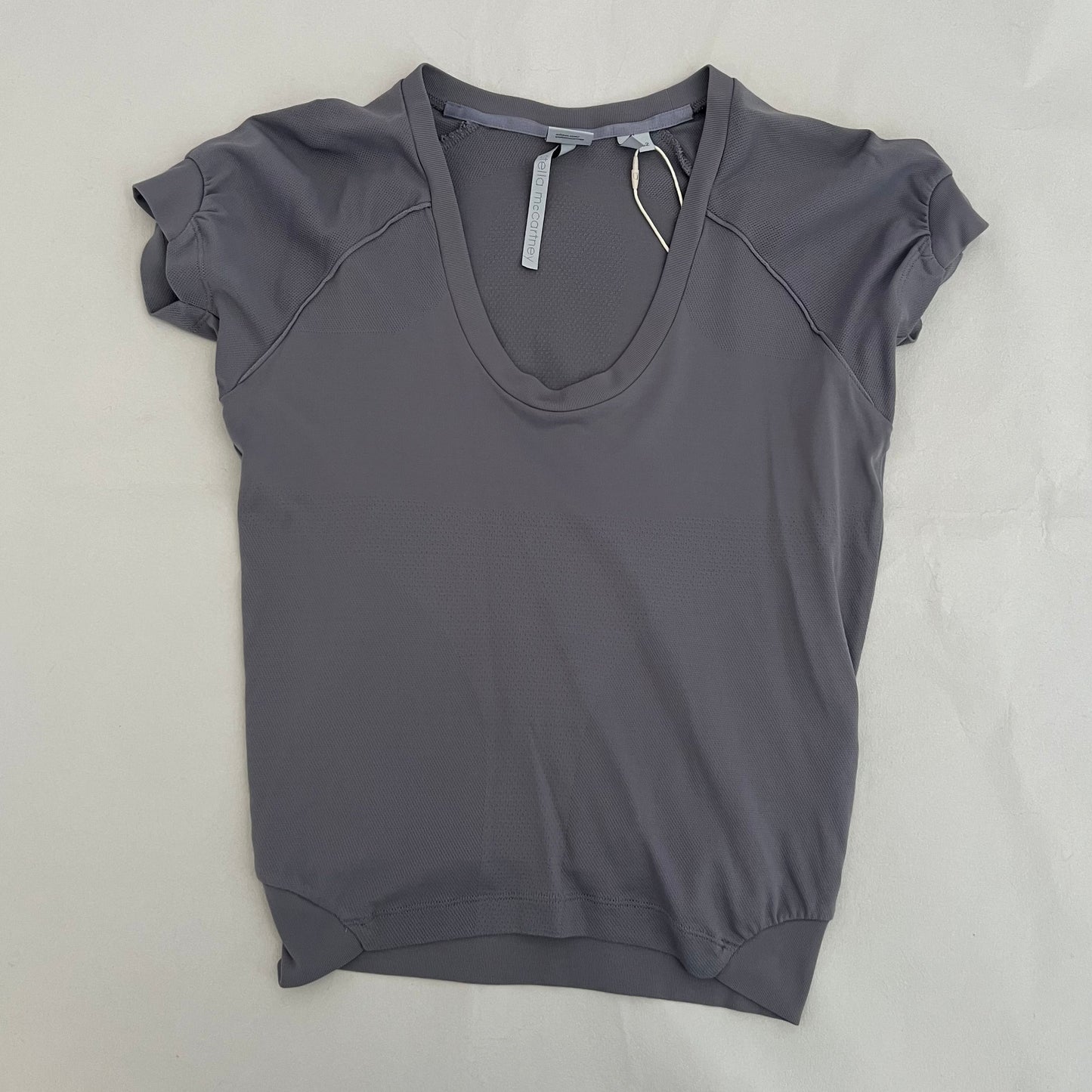 Adidas x Stella Mccartney Purple Grey Oversized Wide Neck Short Sleeve Pullover