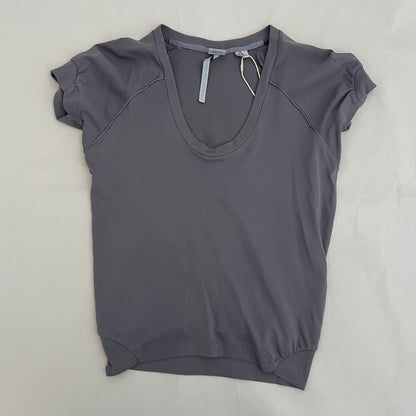 Adidas x Stella Mccartney Purple Grey Oversized Wide Neck Short Sleeve Pullover