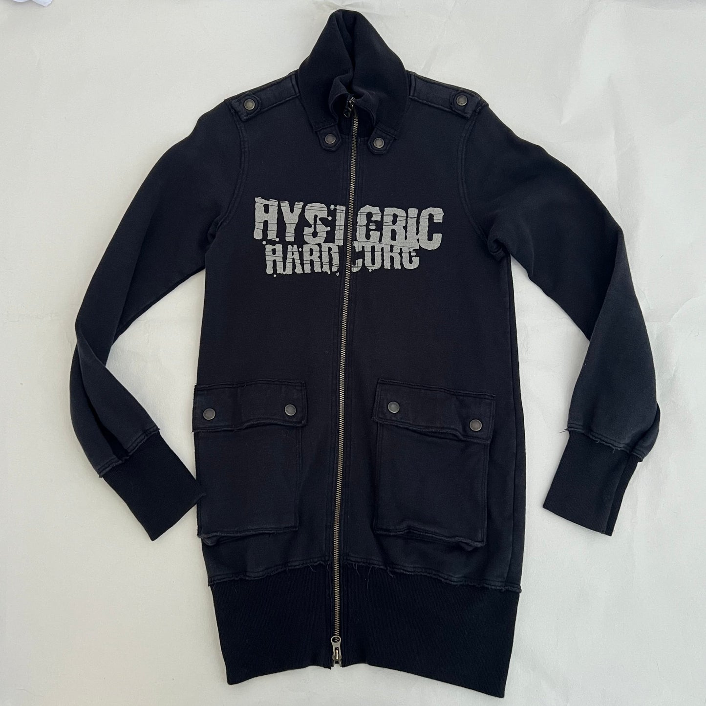 Hysteric Glamour Corpcore Military Style Buckle Round Button Accent Long Zip Jacket
