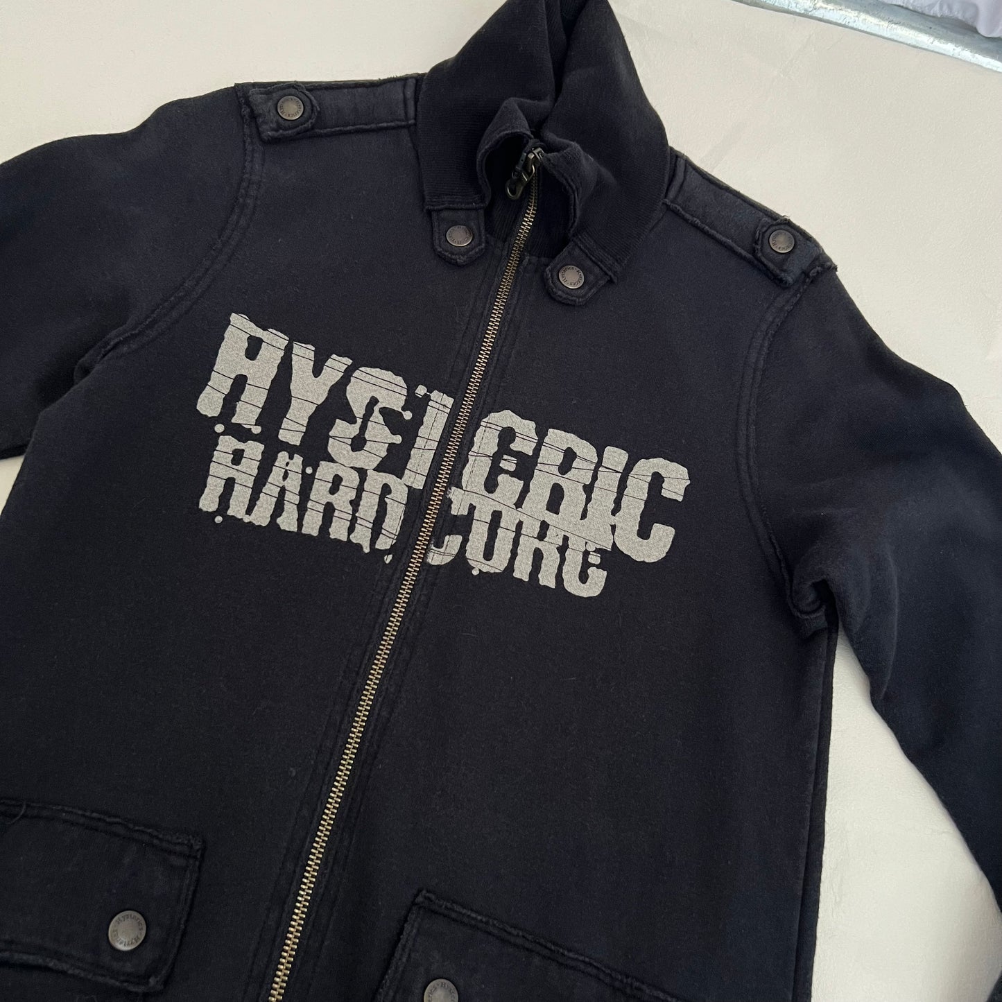 Hysteric Glamour Corpcore Military Style Buckle Round Button Accent Long Zip Jacket