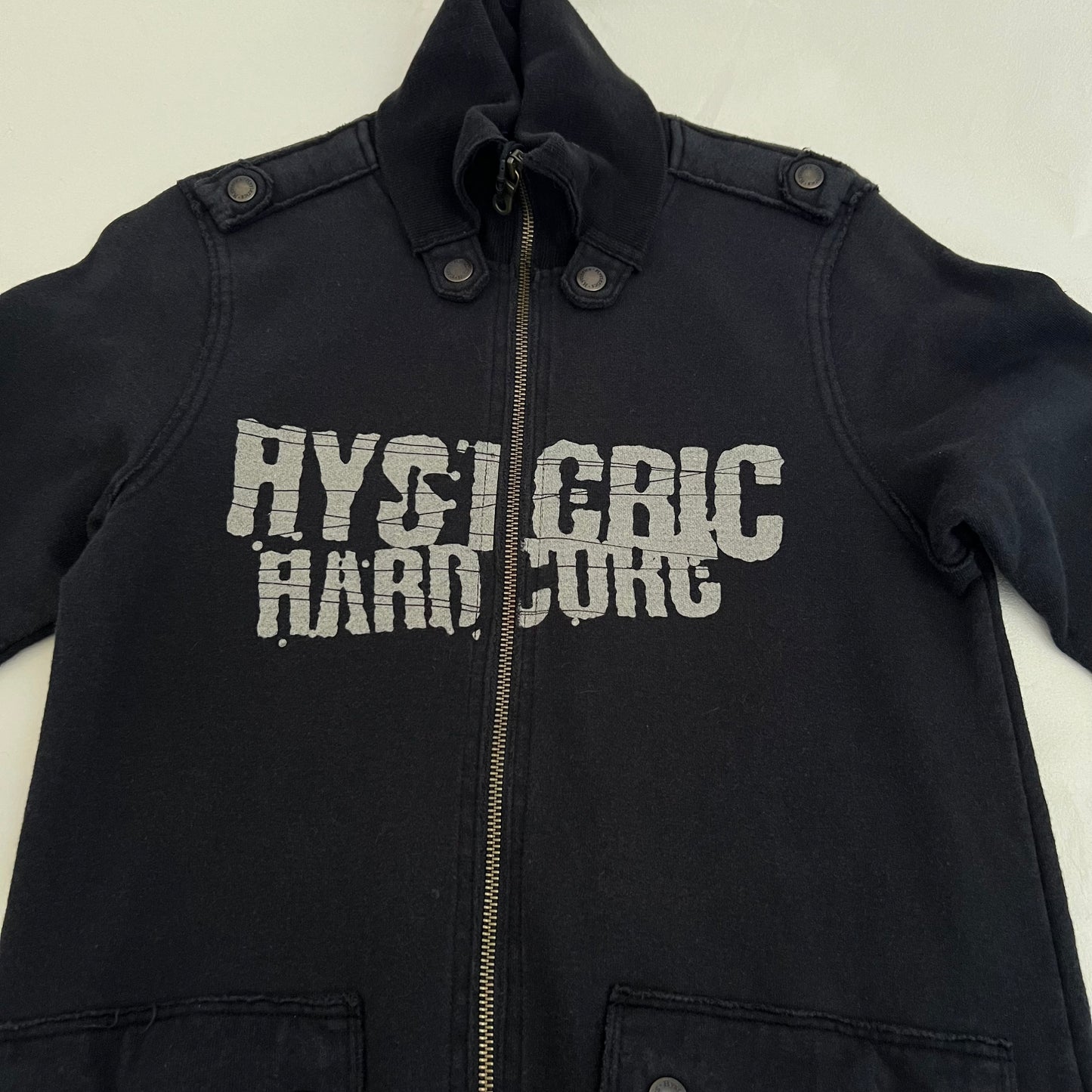 Hysteric Glamour Corpcore Military Style Buckle Round Button Accent Long Zip Jacket