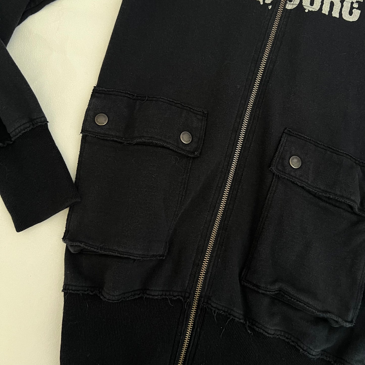 Hysteric Glamour Corpcore Military Style Buckle Round Button Accent Long Zip Jacket