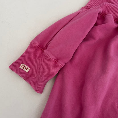 Miss Sixty Hot Pink Large Silver Button Off The Shoulder Half Sleeve Jersey Top