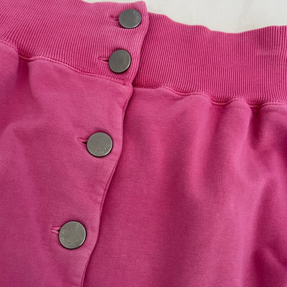 Miss Sixty Hot Pink Large Silver Button Off The Shoulder Half Sleeve Jersey Top