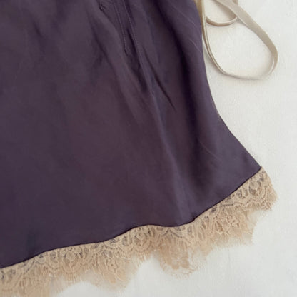Liu Jo Romantic Purple Silk Beige Lace Trim Blouson