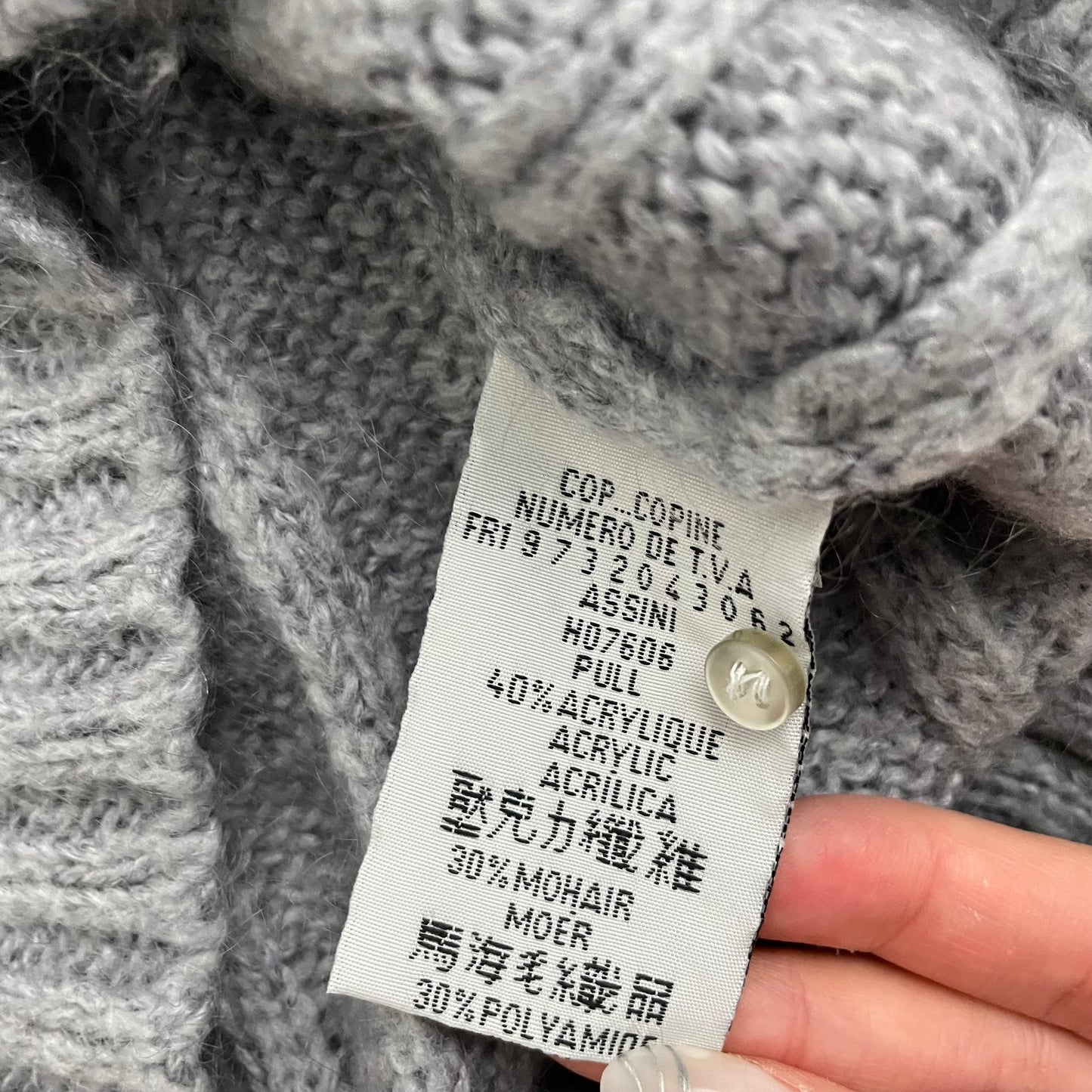 cop copine grey ribbed wool blend milkmaid hooded knit jumper